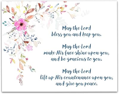Wall impression with blessing quote - may the Lord bless you and keep you. Watercolor printing without frame 11 x 14 - Excellent gift for family and friends.. With DIAYTAR Nigeria, everything is within reach — and within budget.