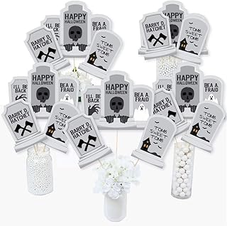 Large cemetery stones with pea of ​​happiness - Table centers for Halloween festival - Table decorations - Set of 15.. DIAYTAR NIGERIA: Redefining online shopping with unbeatable prices and consistent delivery times.