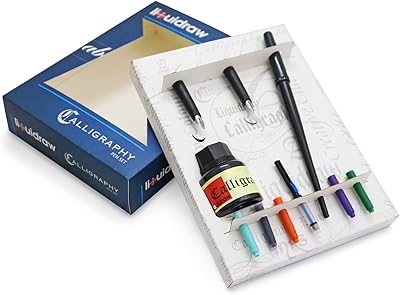 Set of calligraphy pens with liquid row with black ink for left hand for artists, beginners, adults and children.. Get the deals you love and the delivery speed you need at DIAYTAR Nigeria.