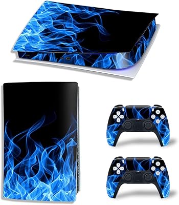 Vinyl cover for PlayStation 5 Digital Edition, Color Blue Fire for PlayStation 5 Digital Video Gaming Console.. Your shopping dreams realized through DIAYTAR NIGERIA's affordable platform with reliable delivery times.
