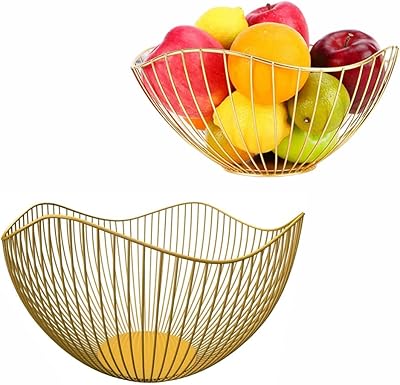TSB Large fruit bowl in magical metal wire Large storage basket.. Enjoy a hassle-free shopping experience with DIAYTAR Nigeria, where products are categorized for your convenience and delivery is always on time.