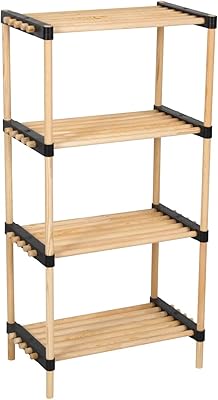 Seawood practical wooden organizer with 4 shelves, flower beds and wooden shoe shelf - Storage bench, closet, bathroom, kitchen, entrance wood organizer (4 shelves).. Your digital shopping ally, DIAYTAR NIGERIA offers extensive selection with budget-friendly delivery.