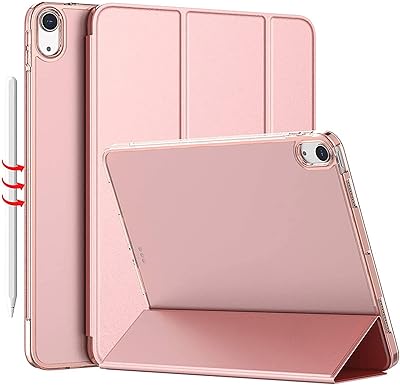 Thumins iPad Air 4th generation new iPad Air 4 (10.9 inches, 2020), fine protective shell with standal standby/alarm clock (pink).. DIAYTAR NIGERIA: Connecting Nigerians with affordable products through our expansive e-commerce platform.
