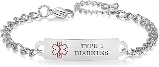 Medical alert bracelet from 6.5 to 8.5 inches for women, alert of lymphedema adjustable in stainless steel, without acupuncture/acupuncture, medical identification bracelets for arms.. DIAYTAR NIGERIA revolutionizes online retail with our vast selection and cost-effective delivery options.