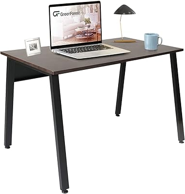 Modern computer desk of Egid, large writing and sustainable study office for home and desk with extra solid feet (black).. DIAYTAR NIGERIA: Where quality meets affordability, with thousands of products delivered in less than 8 days.