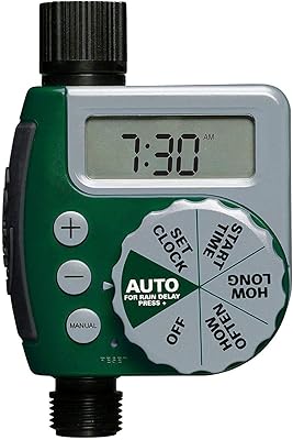 Bion automatic watering timer, large screen, intelligent watering device for outdoor garden (green/gray).. You choose it, we deliver it — DIAYTAR Nigeria makes shopping easy.