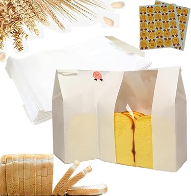 Large kraft pastry bags with transparent front window, white bakery bags for coffee, cookies and snacks with 50 seal stickers.. Enjoy a hassle-free shopping experience with DIAYTAR Nigeria, where products are categorized for your convenience and delivery is always on time.