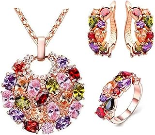 Set of three pendating earrings in alissa colored zirconic stone (ring size 7), precious stones.. Unlock access to a wide range of products with DIAYTAR NIGERIA's affordable e-commerce platform.