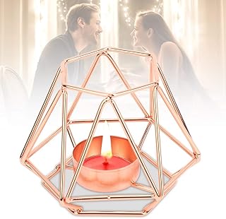 Geometric candlestick, wax button, candle for candle decoration, candle holder, birthday color (trumpet in pink gold).. Discover the perfect shopping balance at DIAYTAR NIGERIA with competitive prices and prompt delivery.