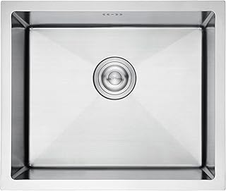 Ibergriff M85043 Stainless steel kitchen sink, 50 x 43 cm, Simple kitchen sink in plan with drain fittings, silver.. DIAYTAR NIGERIA: Your trusted partner for affordable online shopping with reliable delivery timeframes.