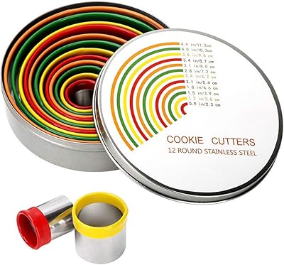 Set of round cookie cutters qfeng - pack of 12 graduated cookie cutters for donuts, dough, fondant and clay - round stainless steel molds with colored rubber coating.. Experience shopping without limits at DIAYTAR NIGERIA, where affordability meets convenience in just days.