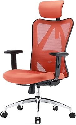 Sihu ergonomic office chair with adjustable headrest and lumbar support, swivel chair with high back (orange).. DIAYTAR NIGERIA delivers affordability and convenience to your doorstep within 8 days of purchase.