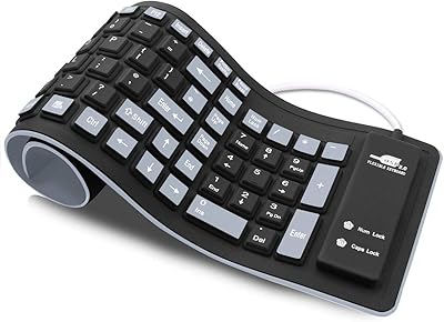 Flexible British design sibone, foldable, portable, flexible silicone cord flexible keyboard, Silica gel keyboard for desktop computer, laptop, laptop, PC, Mac (black + gray).. DIAYTAR NIGERIA: Where shopping is easy, prices are low, and delivery is just days away.