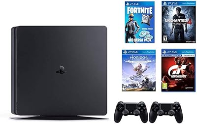 Sony PlayStation 4,500 GB (black) digital video game console with a controller.. Experience shopping freedom with DIAYTAR NIGERIA's comprehensive marketplace delivered within 8 days.