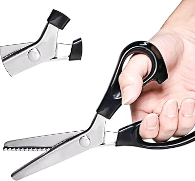 Pink fabric scissors with padded handles and stainless steel edges - Upper quality zigzag scissors for crafts, clothing and seam (5 mm).. Your budget-friendly online marketplace, DIAYTAR NIGERIA delivers a world of products in just 5-8 days.