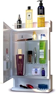Branco bathroom cabinet with mirror | Storage organizer | Robust plastic wall shelves for bathroom | Bathroom accessories | Mirror cabinet 21 x 12.. Click, pay, receive — DIAYTAR Nigeria makes online shopping seamless.