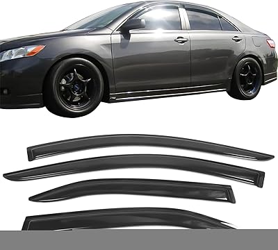 Window visor compatible with Toyota Camry 2007-2011, Ikon Motorsports, Suns in Acrylic Smoke color, Suns, Rain, Wind, 2008 2009 2010.. DIAYTAR NIGERIA: Your affordable gateway to thousands of products delivered within a week.