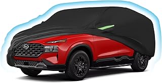 Car cover for Hyundai Santa Fe 2019-2022 2023, waterproof for all times for cars, windbreaker, snow-resistant, rain, hail, sun, complete UV protection for outside, interior and exterior, black.. DIAYTAR NIGERIA: Where shopping dreams become reality with affordable prices and prompt shipping.