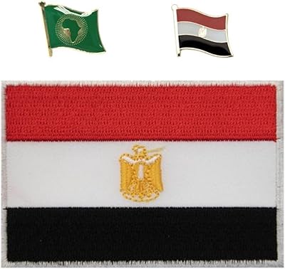 A -ON 3 -piece pack - Patch and patch of the Egyptian flag + metal pin at, patch and pin of the national flag, national badge, rear patch, vintage patch, iron on spindle n ° 058A + 404p.. DIAYTAR NIGERIA: Where affordability meets variety in Nigeria's most comprehensive online marketplace.