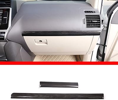 Decorative Coat of Central Vegetable console for Toyota Land Cruiser Prado FJ150 150 2018, Decorative ABS Decorative Bande, 2 Pieces (Black Wood Grain).. DIAYTAR NIGERIA connects you with thousands of products at competitive prices, delivered within a week.