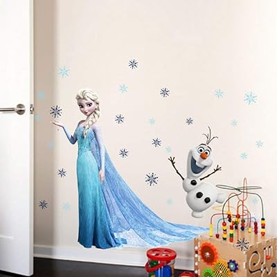 3D sticker wallpaper for children's rooms, in the shape of an Elsa and olive of the film La Frove des Neiges.. Shopping has never been easier — DIAYTAR Nigeria delivers it all in 5–8 days.