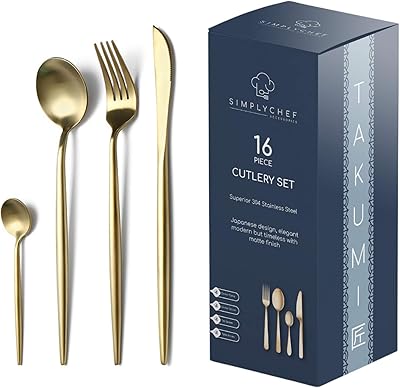 16 -room golden cutlery set | Silver cutlery gift box | Covers | Simply Simply Stainless Steel Service.. Experience shopping satisfaction with DIAYTAR NIGERIA's vast selection and budget-friendly delivery options.