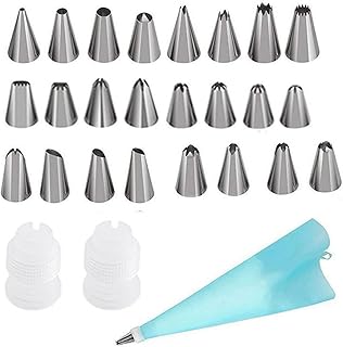 Set of 27 tips for cupcakes, set of cake decoration bags with 24 stainless steel tips and reusable pastry pockets, kit of cake decoration supplies.. DIAYTAR NIGERIA: Your one-stop e-commerce destination with affordable prices and nationwide delivery in 5-8 days.