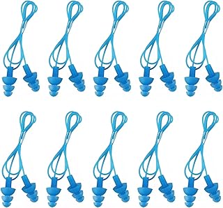 Ewanda Store Silicone Ear Caps for swimmers, 10 pairs of reusable flexible silicone earplugs with cord earplugs to swim and sleep, blue.. Shop with intention at DIAYTAR NIGERIA, offering thousands of products at budget-friendly prices.
