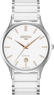 Analog quartz watch for men with stainless steel bracelet 657833 40 25 60, white, bracelet.. DIAYTAR NIGERIA: Making online shopping accessible to all Nigerians with our affordable platform.