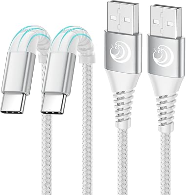 USB Cable C Ionus 2 Pieces Fast Charter Cable Type-C Nylon coating for Samsung Galaxy S22 S21 S20 S10 S9 S8 Huawei P50 P40 P30 Google Pixel and Plus.. Shop with confidence at DIAYTAR NIGERIA, offering extensive product variety with nationwide delivery.