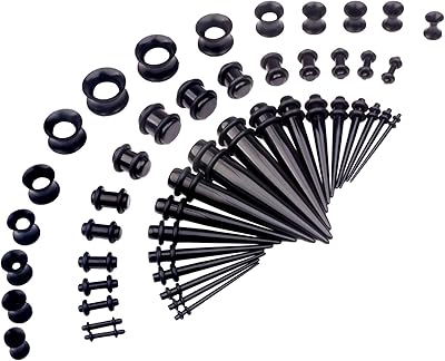 50 pieces 14g-00g Acrylic Ear Extension Kit Tube Gauges.. DIAYTAR NIGERIA: Where value meets variety with reliable nationwide delivery in under 8 days.
