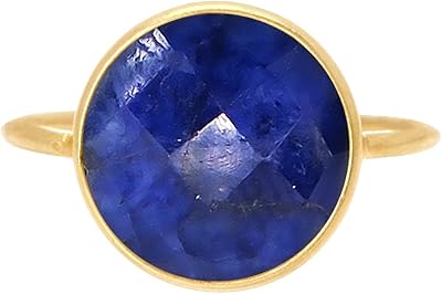 Real 18 -carat gold -plated sapphire in Sterling Sterling in fashion jewelry with precious stones, round ring.. DIAYTAR NIGERIA: Revolutionizing how Nigerians shop with affordable prices and prompt delivery services.