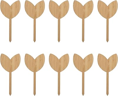 10 plant labels, decorative garden markers of bamboo thickness for vegetables, fruits, exterior and interior gardens (leaf shape).. Shop across boundaries with DIAYTAR NIGERIA's comprehensive platform and budget-friendly delivery.