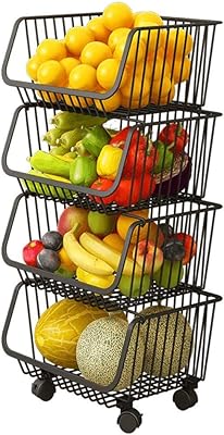 U-Home stackable roller baskets, 4-level storage and organizational basket with lockable casters for kitchen, pantry, bathroom and garage, black.. Shop smart with DIAYTAR NIGERIA's vast selection and enjoy affordable shipping in just 5-8 days.