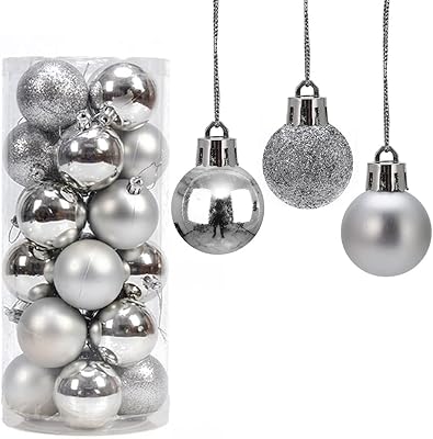 Wron 24 pieces of 3 cm silver Christmas balls, Christmas tree balls, Christmas tree ornaments for Christmas tree decoration, decoration of wedding and festival festival.. Shop smart with DIAYTAR NIGERIA's vast selection and enjoy affordable shipping in just 5-8 days.