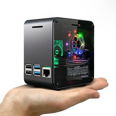 Electrocookie Raspberry Pi 4 Electrocookie, Mini Aluminum Tower with Cooling and Ambient Light Fan with color change (matt black and dark gray).. Your trusted marketplace, DIAYTAR NIGERIA offers comprehensive selection with budget-friendly delivery.
