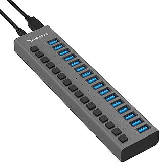 Data hub and Syprint USB 3.0 charger at 16 ports with individual switches [90 W] (HB-PU16).. Experience budget-friendly shopping at DIAYTAR NIGERIA, Nigeria's premier online marketplace with quick delivery.