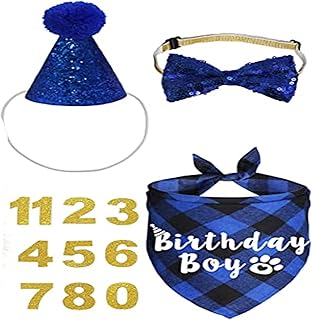 Birthday party supplies for cats and dogs, Bandana with kitten pattern with cat birthday hat and numbered tie for kitten anniversary (A).. Nigeria's fastest-growing e-commerce site offers unbeatable prices and delivery within 8 days.