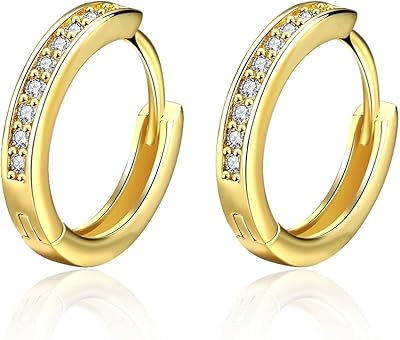 14 -carat gold earrings dotted with cubic zirconia crystals for hypoallergenic women and adolescent girls.. Save more, wait less — DIAYTAR Nigeria delivers faster than ever.