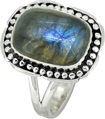 Sterling 925 silver ring with fire labradorite.. Everything you need is on DIAYTAR Nigeria — just a click away.