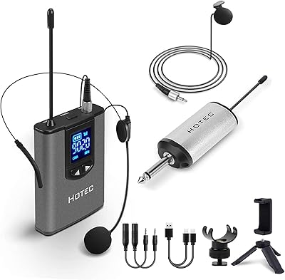HOTEC UHF/LAVALIER HOTEC Wireless Helmet Microphone with Bodypack transmitter and 1/4 "rechargeable receiver for live performance and mobile support.. Join thousands of satisfied shoppers on DIAYTAR Nigeria.