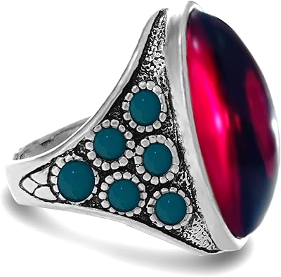 Classic thick silver plated rings with stone for men and women, green turquoise ring, natural agate stone ring, menx ring for men, agate rings, turkey rings, precious stones of oval shape, silver, agate.. DIAYTAR NIGERIA transforms dreams into deliveries with our affordable prices and 5-8 day shipping.