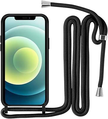 Shuffle shell compatible with iphone 12/12 pro 6.1 inch, striped and TPU shock resistant with neck tower - black.. DIAYTAR NIGERIA redefines convenience with our vast product selection and swift nationwide delivery.
