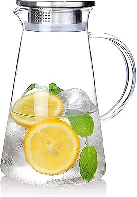 Sostias 1.98L 2L Glass pitcher with teapot cover for hot and cold water iced tea wine tea juice juice.. DIAYTAR NIGERIA connects Nigerians with quality products at affordable prices, delivered in 5-8 days nationwide.