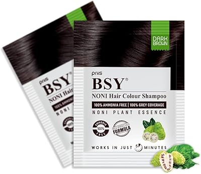 BSY NONI HAIR COLOR Shampoo, hair dye, 20 ml x 6 sachets - Dark brown (1 pack).. Discover unbeatable variety on DIAYTAR Nigeria — shop today, delivered this week.