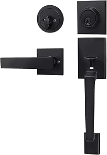 Set of Square door handles with single cylinder Ezdil for front and interior doors.. Affordable convenience is here — shop DIAYTAR Nigeria today.