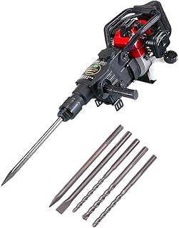 Zeldyk 32.7 cc petrol demolition hammer, portable hammer, 2 -stroke concrete stew hammer 1800 W with drill/chisel.. DIAYTAR NIGERIA connects desire with fulfillment through our affordable e-commerce platform.