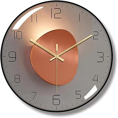 Kokijoo 12 inch, silent, ticking circular, 3D currency circular, large wall clock, battery, easy-to-read, elegant decorative wall clock for kitchen (orange).. Experience the DIAYTAR difference with our vast product selection and delivery within 5-8 days.