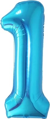 Balloon Blue number 1 for 1st anniversary - Grand, 40 inches | 1 balloon for 1st anniversary decorations | Blue ball number 1 for 1st anniversary celebrations | 1 year balloon for birthdays and birthday parties.. DIAYTAR NIGERIA: Your partner in affordable online shopping with reliable 5-8 day shipping nationwide.