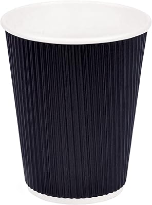 Disposable paper cups - Black wavy cups [50 cups] 12 oz paper cups, thick and durable paper cups for hot and cold coffee without Gulf Collection cover.. DIAYTAR NIGERIA: Transforming how Nigerians shop with our vast selection and nationwide delivery.